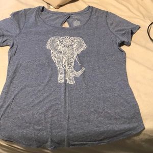Blue shirt with elephant on it